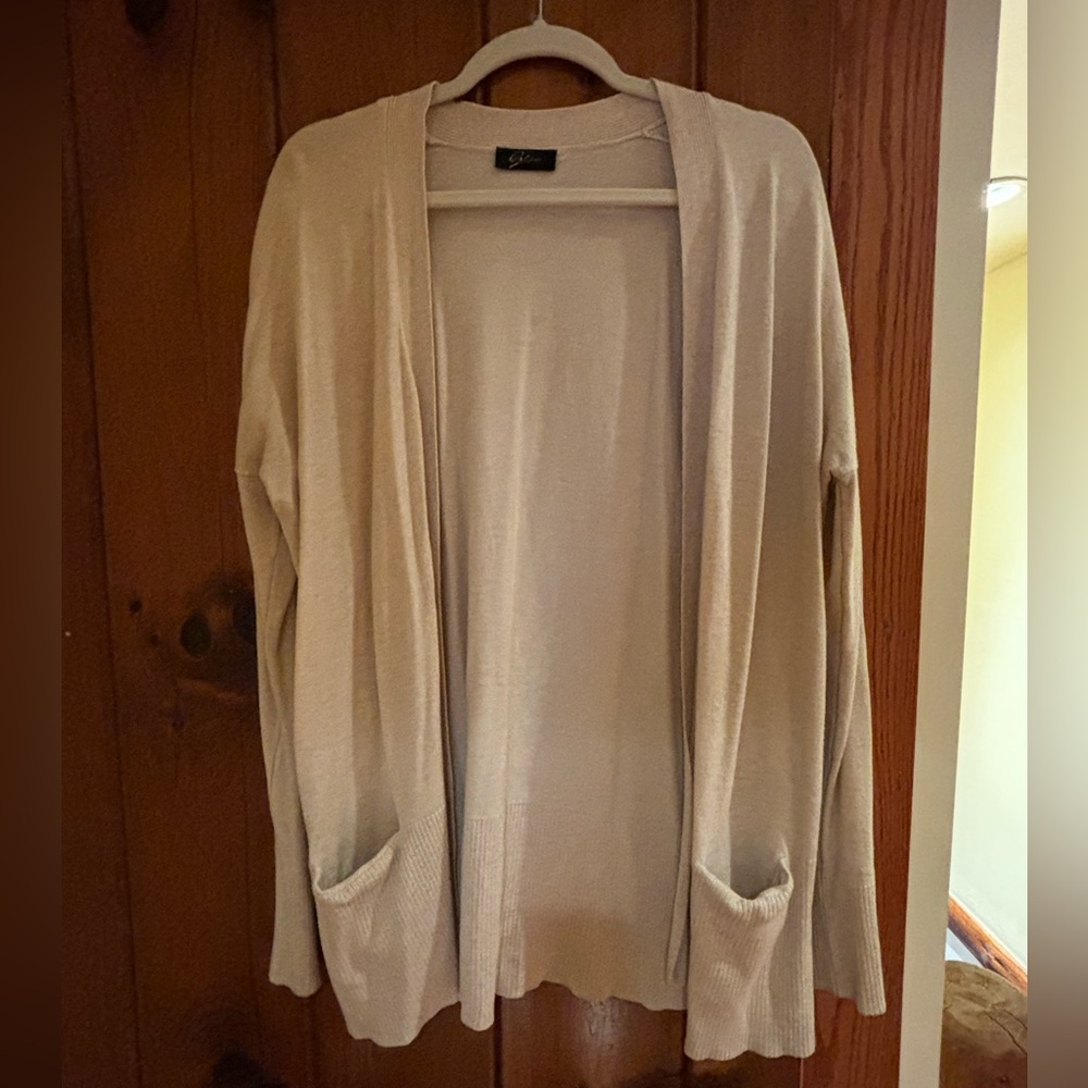 Chic Beige Open-Front Cardigan